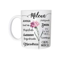 Caneca Cerâmica 325ML Com Nome Milena - Naltic