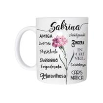 Caneca Cerâmica 325ML Com Nome Sabrina