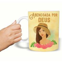 Caneca Cerâmica 325ML Evangélica Abençoada Por Deus