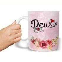 Caneca Cerâmica 325ML Evangélica Deus.