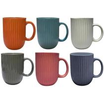 Caneca Cerâmica 345ml Casual Home Lino Bebidas Quentes e Frias Caneca Cerâmica 345ml Casual Home Lino Bebidas Quentes e Frias