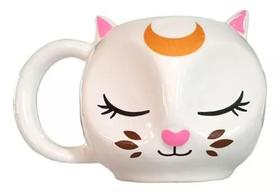 Caneca Cerâmica Artesanal Gato Branco Lua 3D Esmaltada Caneca Cerâmica Artesanal Gato Branco Lua 3D Esmaltada