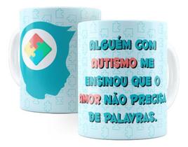 Caneca Cerâmica Austismo Espectro Autista Frases Desenho