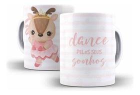 Caneca Cerâmica Ballet Bailarina Frases Desenhos Dança