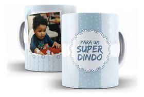 Caneca Cerâmica Batizado Super Dindo Foto Presente Bebê 7068