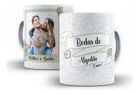 Caneca Cerâmica Bodas De Algodão Personalizável Nome 7180