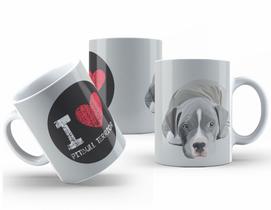 Caneca Cerâmica Branca 325ml Animais Estimação Pet