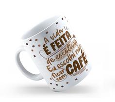Caneca Cerâmica Branca Flork Café 325ml