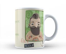 Caneca Cerâmica Branca Que Signo Ele é 325ml