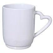 Caneca Cerâmica C Alça Coração Branca 325ml