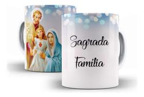 Caneca Cerâmica Católica Sagrada Família Presente Santo 9839