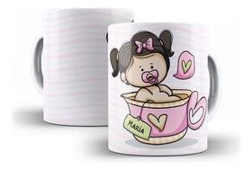Caneca Cerâmica Chá Revelação Menina Nome Desenho 6402 Caneca Cerâmica Chá Revelação Menina Nome Desenho 6402