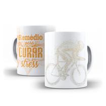 Caneca Cerâmica Ciclismo Frase Curar Stress Ciclista Presente 01728