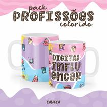 Caneca Cerâmica Color Profissão Digital Influencer Caneca Cerâmica Color Profissão Digital Influencer
