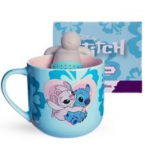 Caneca Cerâmica Com Infusor Stitch 350 ml Zona Criativa