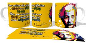 Caneca Cerâmica copo Albert Einstein estupidez humana