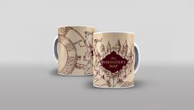 Caneca Cerâmica de Harry Potter Casas de Hogwarts 325ml Mapa do Maroto - FAVO DE MEL PRESENTES