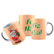 Caneca Cerâmica De Natal Papai Noel Feliz Mensagem