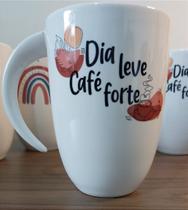 Caneca cerâmica - dia leve café forte