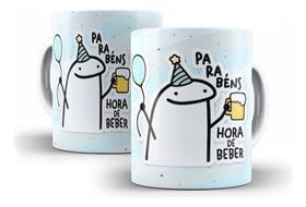 Caneca Cerâmica Flork Parabéns Amigo Amizade Festa 12880