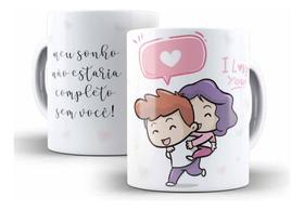 Caneca Cerâmica Frase Casal Presente Namorados Barato 07138