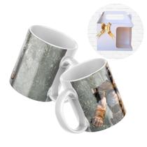 Caneca Cerâmica God Of War M1 + Caixinha Papel