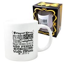 Caneca Cerâmica João 3:16 Porque Deus Amou O Mundo... 300ml