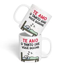 Caneca Cerâmica - Namorados - Flork - O Tanto Que Dorme