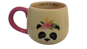 Caneca Ceramica Panda 3D Floral 440Ml