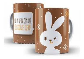Caneca Cerâmica Páscoa Chocolate Presente Coelho 1124 Caneca Cerâmica Páscoa Chocolate Presente Coelho 1124