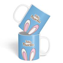 Caneca Cerâmica - Páscoa - Orelha do Coelho - Azul