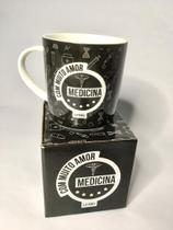 Caneca Cerâmica Preta Medicina 390 ml.
