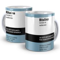 Caneca Cêramica Ritalina Xicara Personalizada 325ml Presente