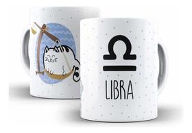 Caneca Cerâmica Signo Libra Gatinho Fofinho Presente -11824 - Los Kanequeiros