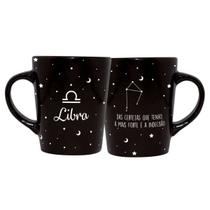 Caneca Cerâmica Signos Zodíaco Preta Presente 270ml Libra