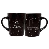 Caneca Cerâmica Signos Zodíaco Preta Presente 270Ml Libra