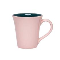 Caneca Cerâmica Tulipa 330ml Rosa e Verde 0776 - Oxford