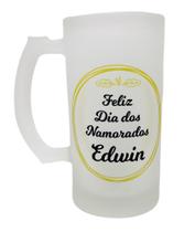 Caneca Cerveja Vidro Personalizado - Feliz Dia dos Namorados