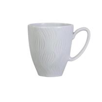 Caneca Chá Café Branca Relevo Sinuosa 308 ml Porcelana Caneca Chá Café Branca Relevo Sinuosa 308 ml Porcelana