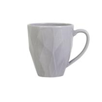 Caneca Chá Café Cinza Relevo Edros 338 ml Germer Porcelanas