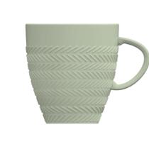 Caneca Chá Café Verde Menta Chevron 310ml Germer Porcelanas Caneca Chá Café Verde Menta Chevron 310ml Germer Porcelanas