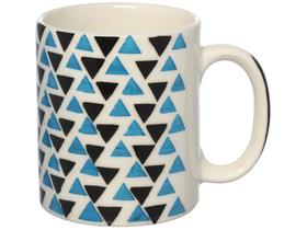 Caneca Chá e Café de Cerâmica Azul e Preto 300ml Hauskraft Reta Triade CANC185