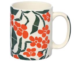 Caneca Chá e Café de Cerâmica Branco 300ml Hauskraft Reta Flores CANC186