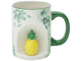 Caneca Chá e Café de Cerâmica Verde 350ml - Bon Gourmet Abacaxi Caneca Chá e Café de Cerâmica Verde 350ml - Bon Gourmet Abacaxi