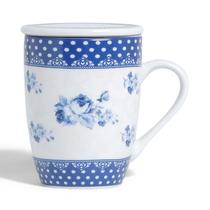 Caneca Chá Super White Elsa 310 ml Lyor Design - Azul e Branco Caneca Chá Super White Elsa 310 ml Lyor Design - Azul e Branco