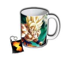 Caneca + Chaveiro Dragon Ball Z Super Gt Goku Anime