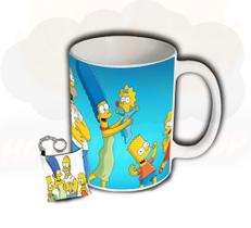 Caneca + Chaveiro Simpsons Bart Homer Personalizados Desenho