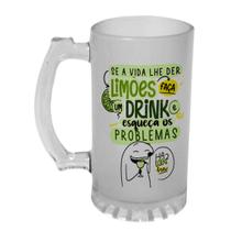 Caneca Chopp 475ml Flork Se a vida lhe der limões faça drink Caneca Chopp 475ml Flork Se a vida lhe der limões faça drink