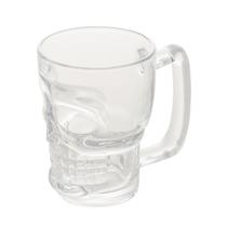 Caneca Chopp E Cerveja De Vidro Caveira Rock Style 365ml 2 Unidades