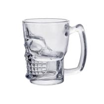 Caneca Chopp Em Vidro Caveira Rock Style - 365Ml Com 2 Peças